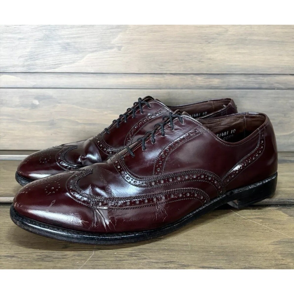 Allen Edmonds 11-B Chester Burgundy US Mens Wingtip‎ Dress Shoes